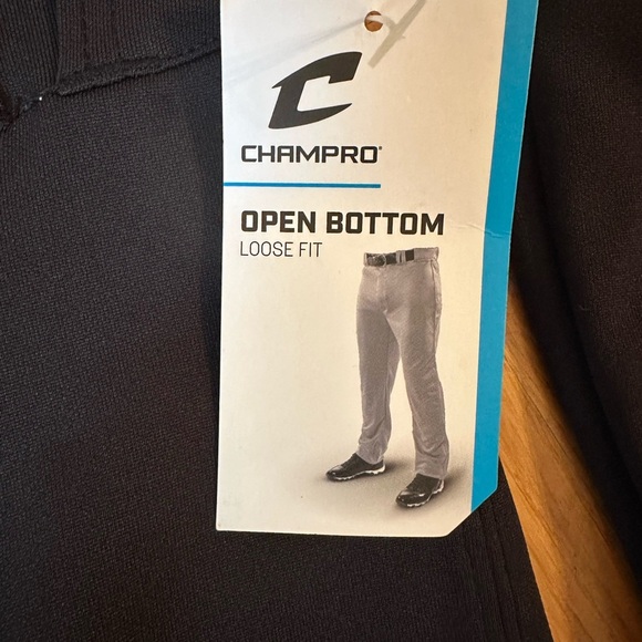 NEW CHAMPRO Pair Of Open-Bottom Loose-Fit Baseball Pants Black Youth XS - Picture 3 of 6